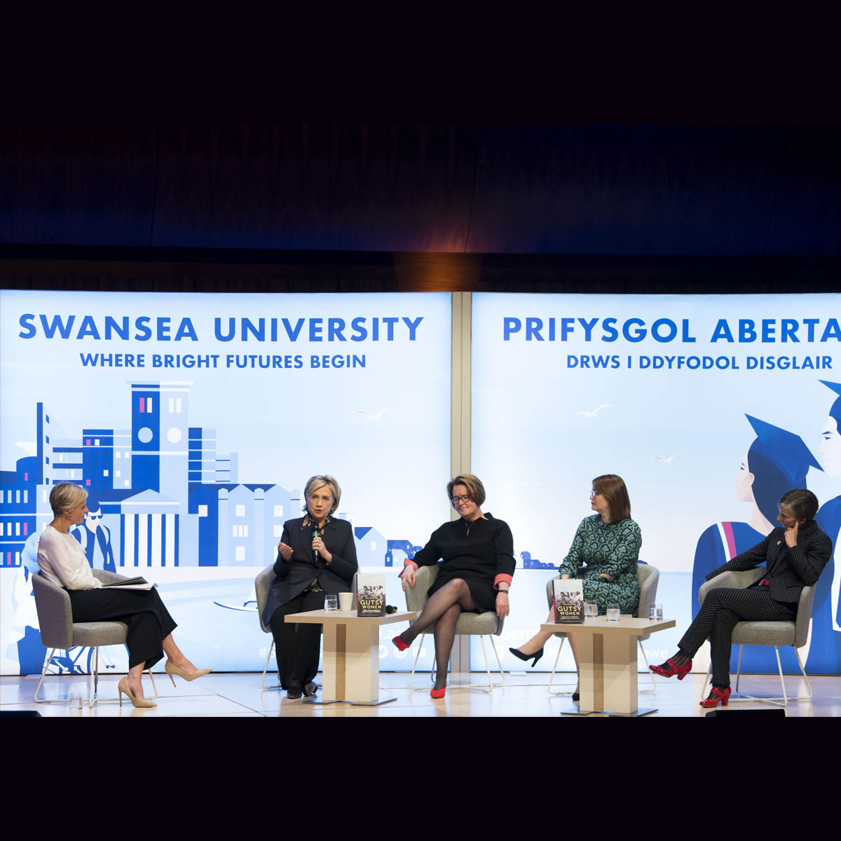 The Gutsy Women Panel which took place at the Great Hall in Swansea University