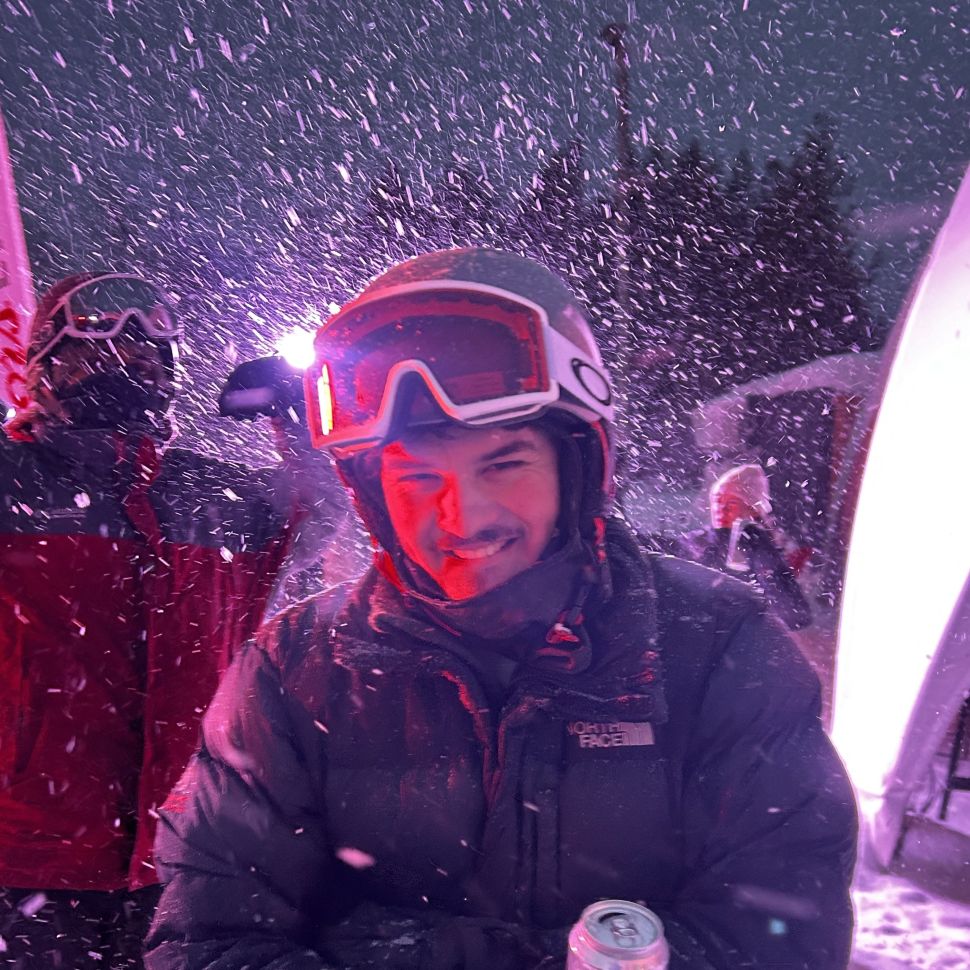 Rudy dressed in snow gear