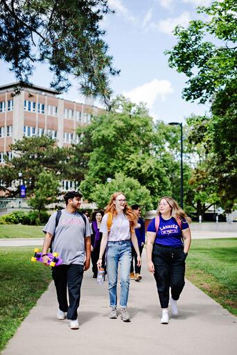 Wilfrid Laurier university students walking