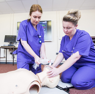 Nursing students at Swansea University