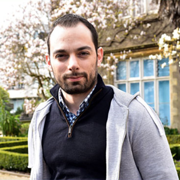 Students from Greece looking into the camera