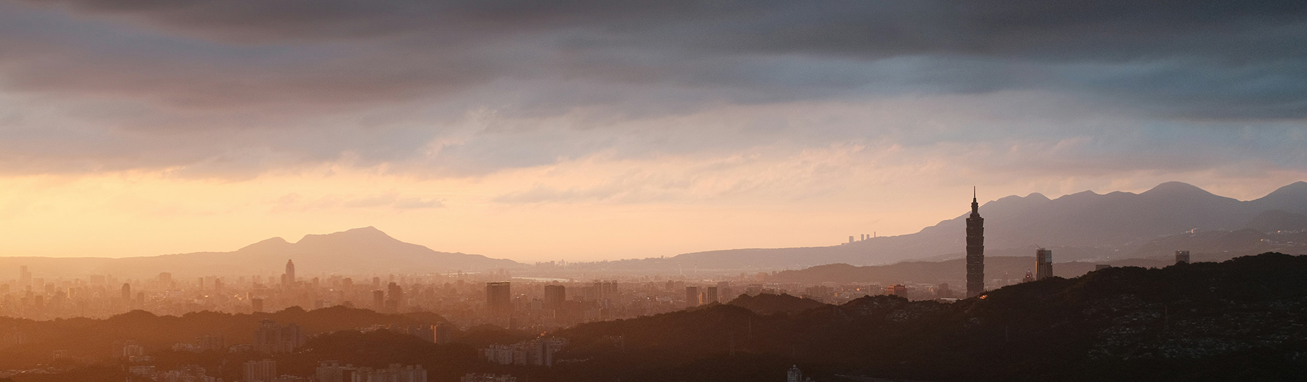 Taipei skyline at dusk