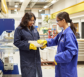 engineering student in lab