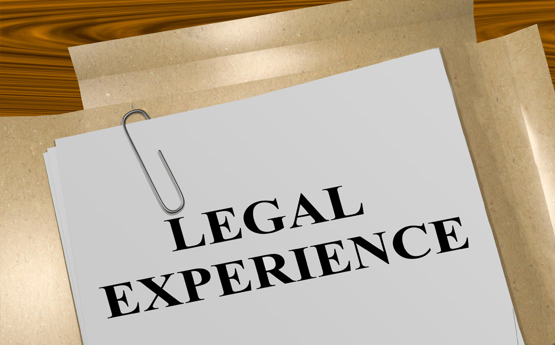 a document saying legal experience