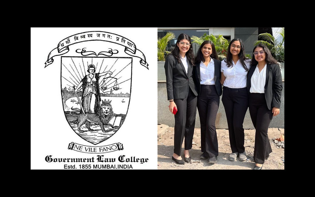 The Government Law College Mumbai logo and student team