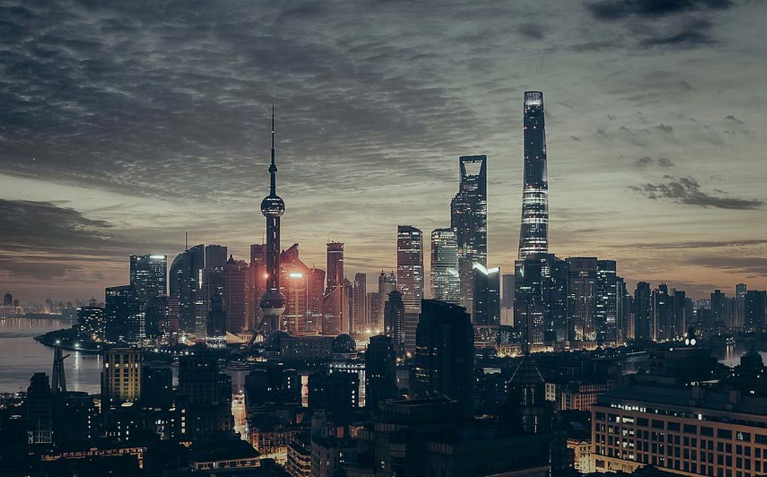 a panoramic view of an asian city skyline