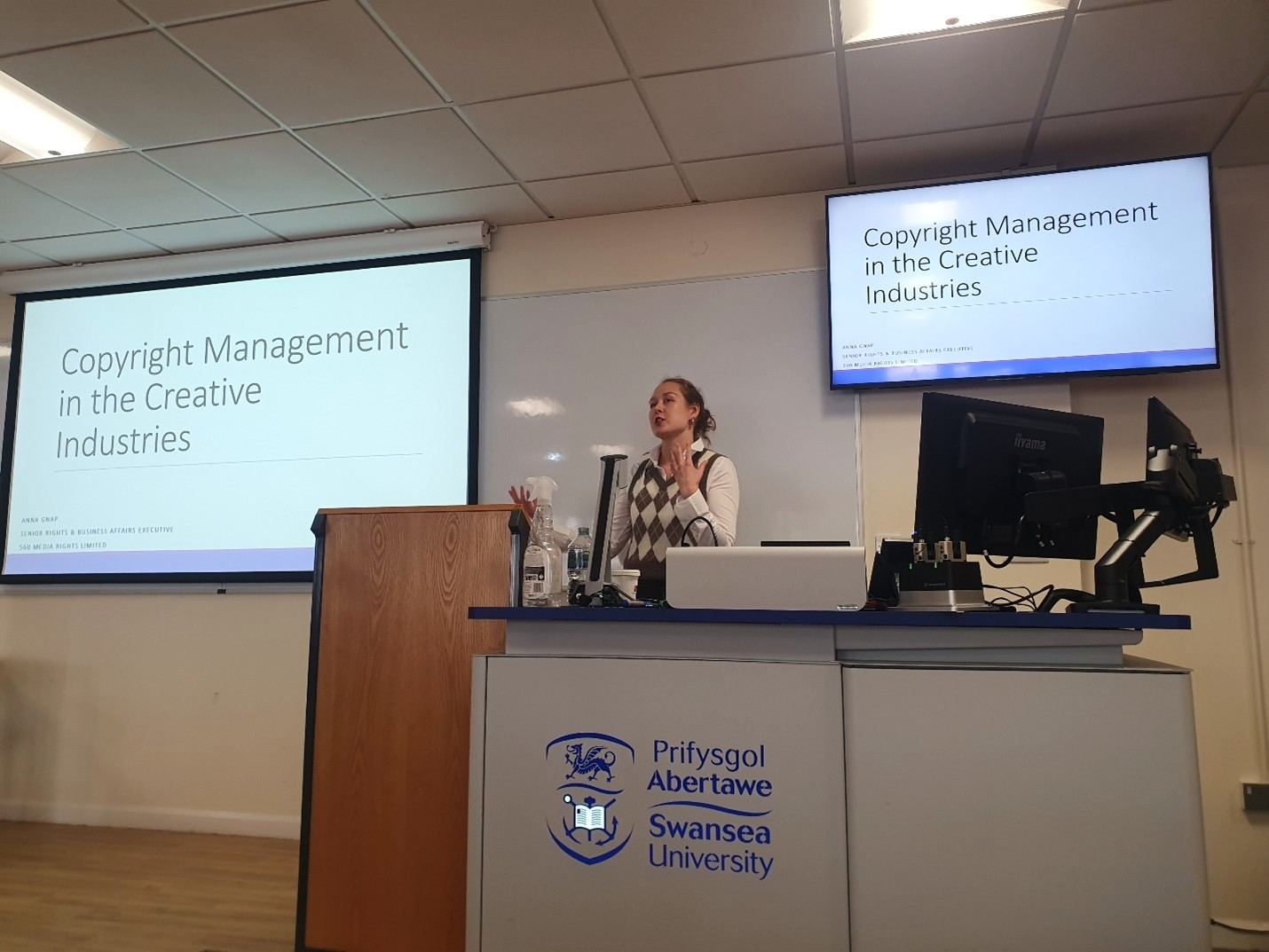 Anna Gnap delivering her lecture to our students on Copyright Management