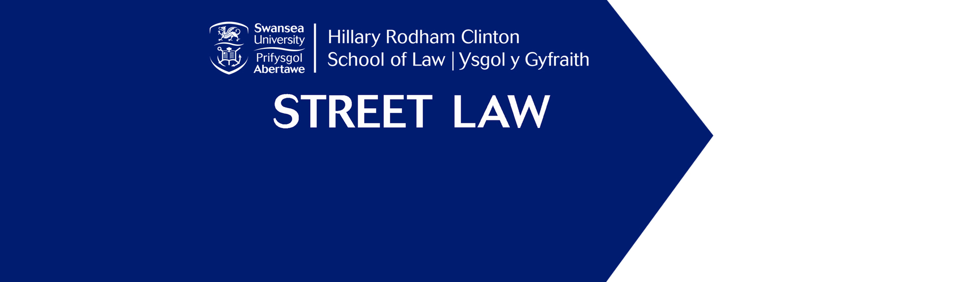 Logo for Street Law module page with navy arrow and white text