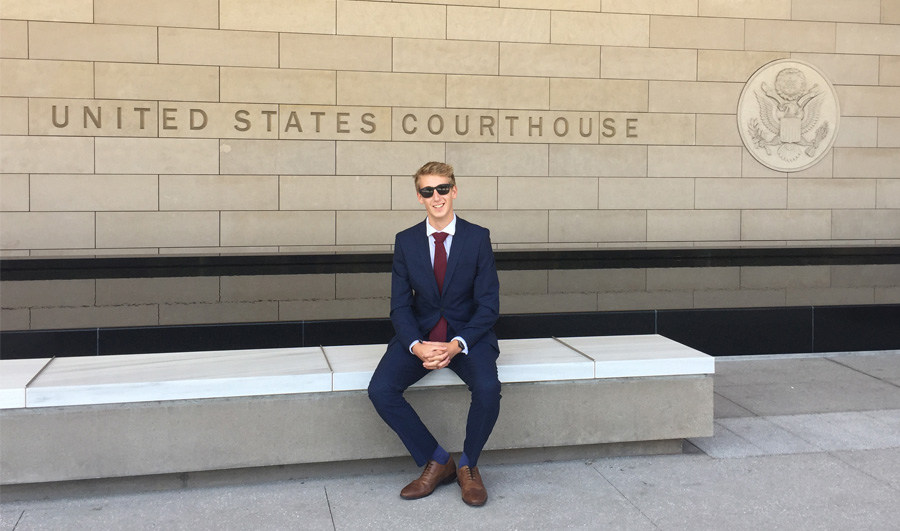 law student cameron hughes while on placement in america