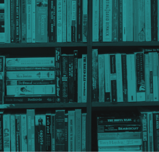 Middle of a book shelf