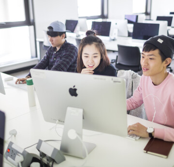 Students at computer