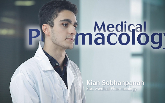 Thumbnail image of Medical Pharmacology Student Kian on the course video. 