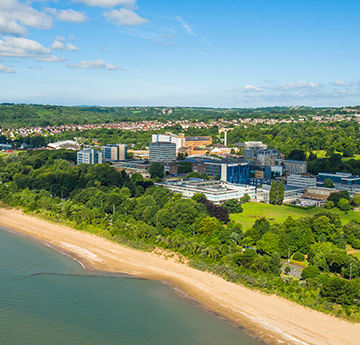 Arial view of swansea singleton campus