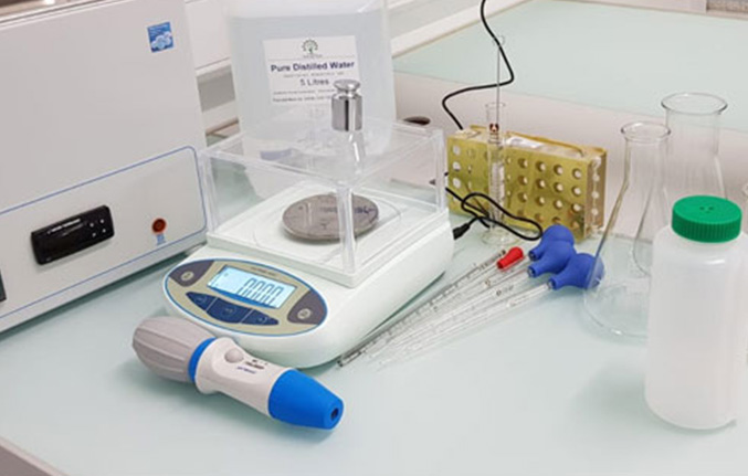 Generic lab equipment placed on work surface