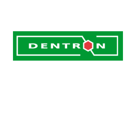 detron text logo in white on green background