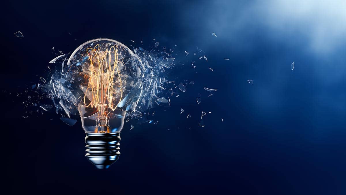 Lightbulb concept of innovation