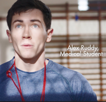 Dr Alex Ruddy as a Medical Student in the Gym