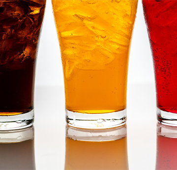 3 glasses of fizzy drinks