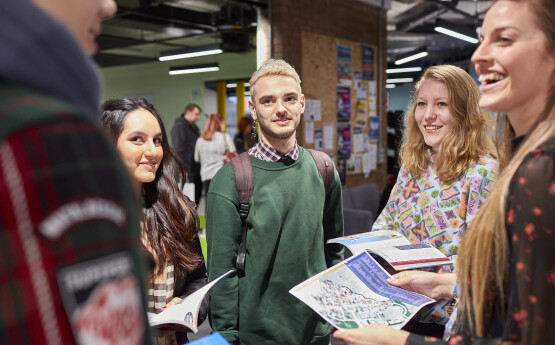 A group of students at an open day