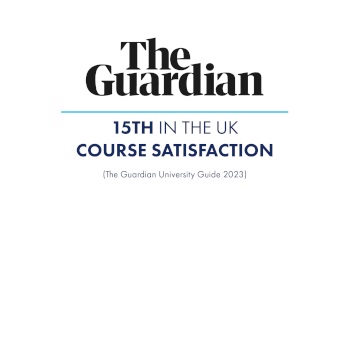 The Guardian University Guide 15th in the UK for Course Satisfaction logo