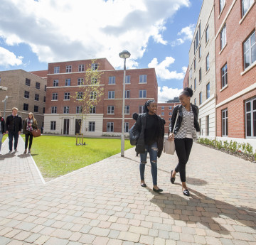 Students walking to university accommodation