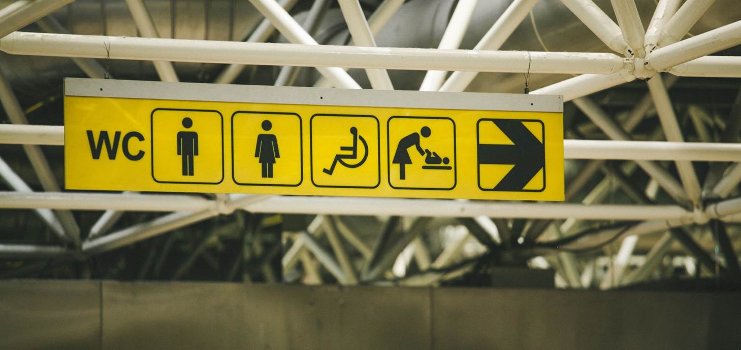 Toilet signs at airport