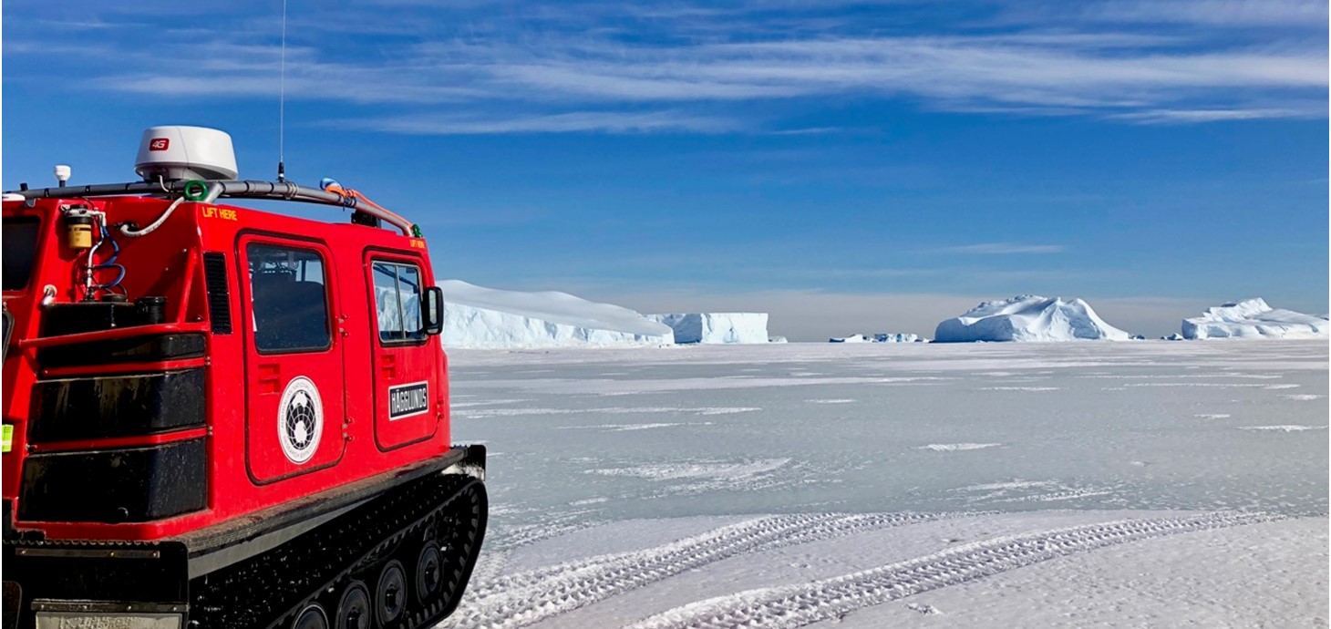  A Haeglund over-snow vehicle used by Antarctic researchers for fieldwork