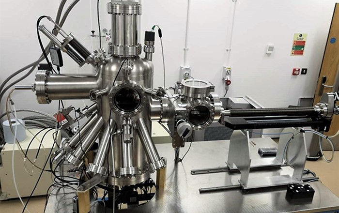 The Matrix Assembly Cluster Source, a newly invented machine which has been used by Swansea University researchers to design a breakthrough water treatment method using a solvent-free approach.