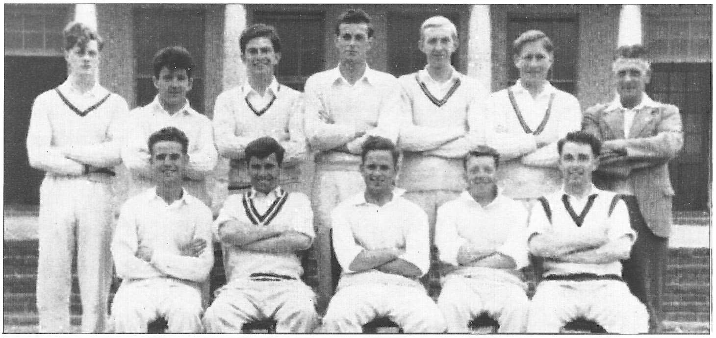 Richard Howard Thomas (front centre) in the University cricket team of 1954/5