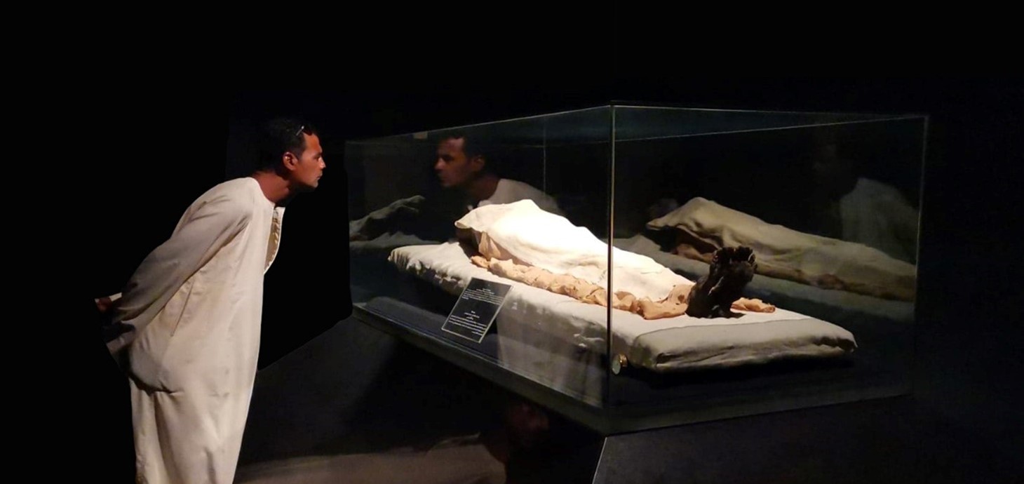 Overall winner: “Reflecting on the Past: The Display of Egyptian Mummies”.  The image shows Mohamed Shabib– a Luxor resident - gazing into the face of the mummy of the pharaoh Ramesses I (c. 1292–1290 BC) at Luxor Museum for the first time.