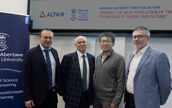 (L-R) Professor Hans Sienz, Professor Royston Jones, Professor Chenfeng Li and Professor Arnold Beckman at the prestige lecture.