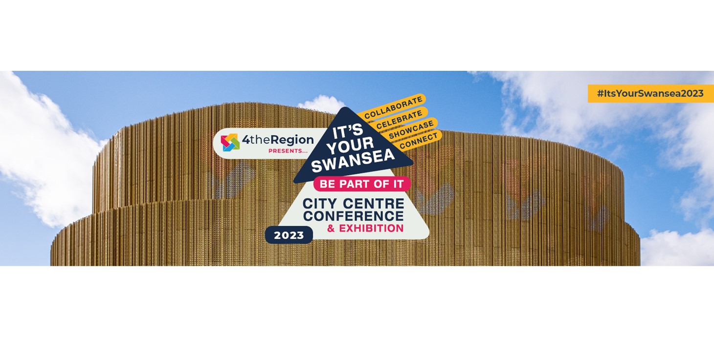 Swansea conference event poster showing the Swansea Arena.