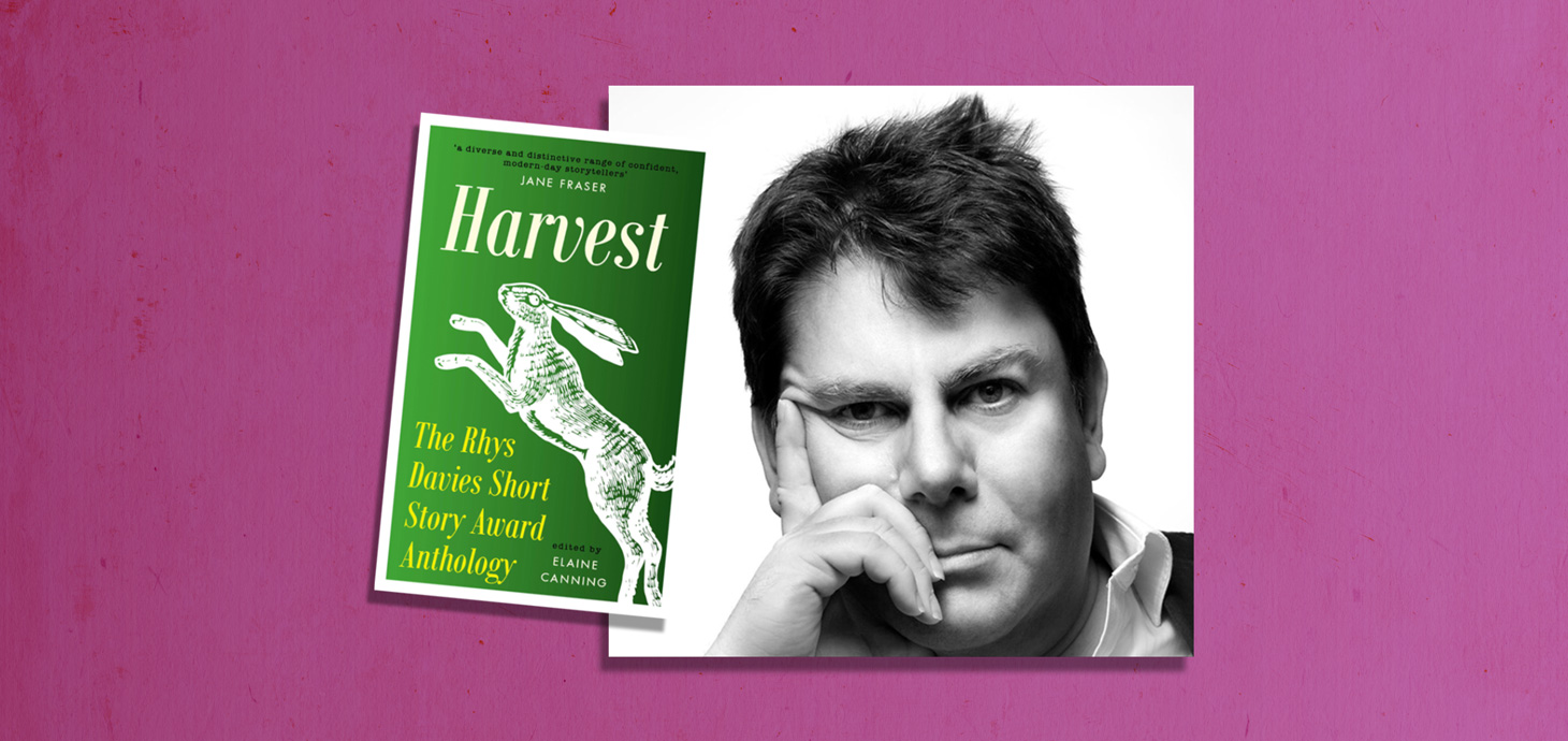 Matthew G. Rees and a cover of the book 'Harvest'