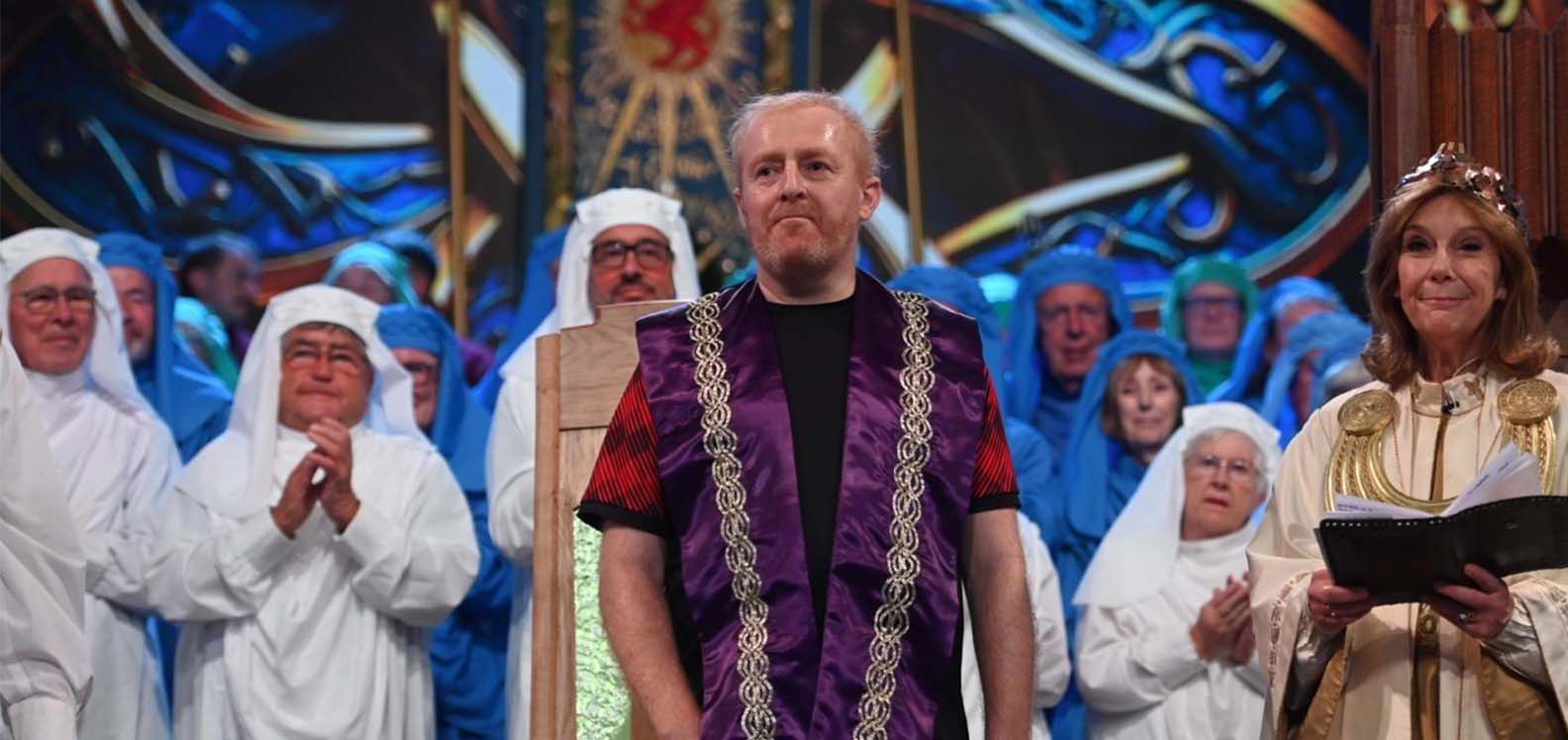 Tudur Hallam during the award ceremony in the pavilion 