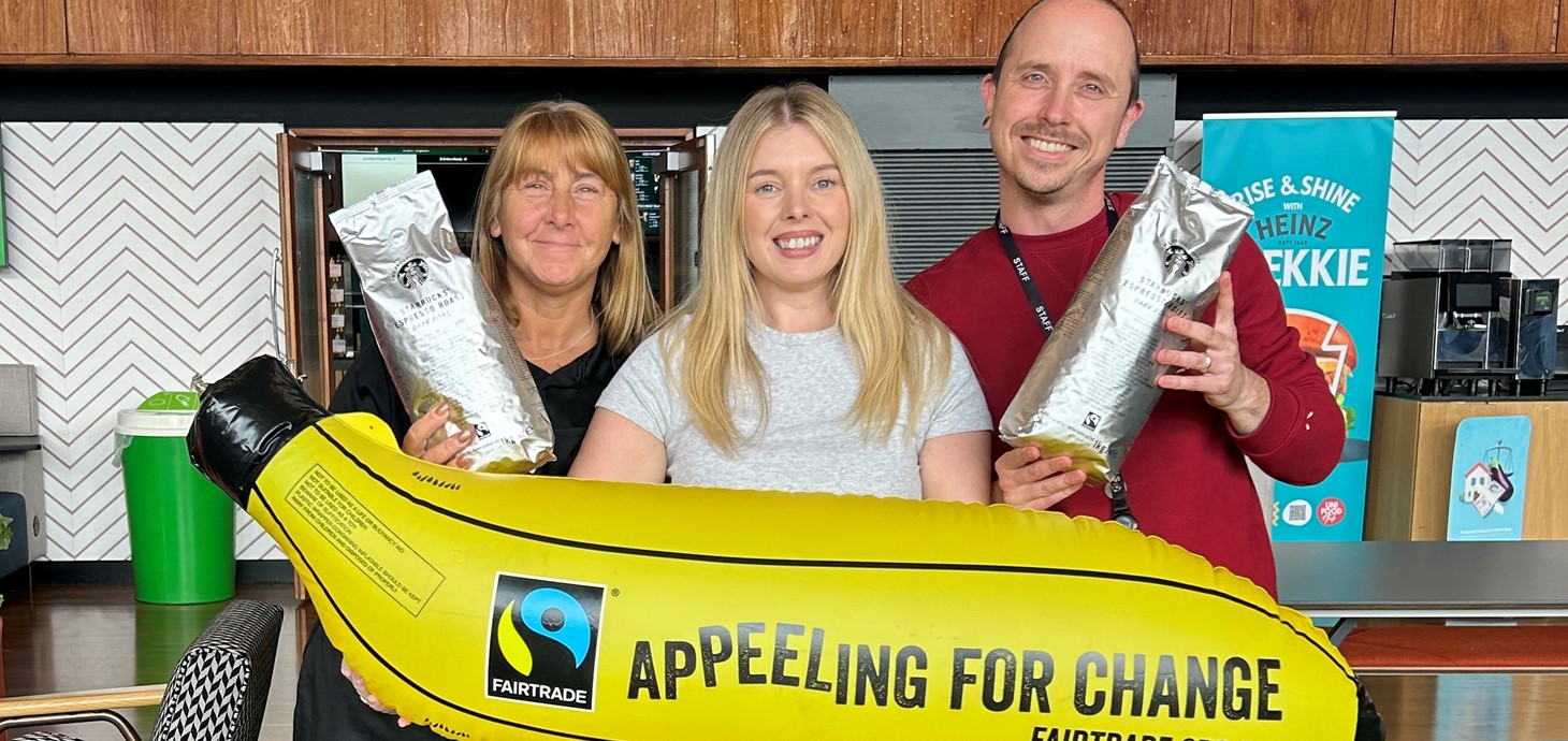 Members of the Swansea University team who helped secure the award (from left) Kim Hughes, Chloris Aspland-Jones and Gareth Williams.