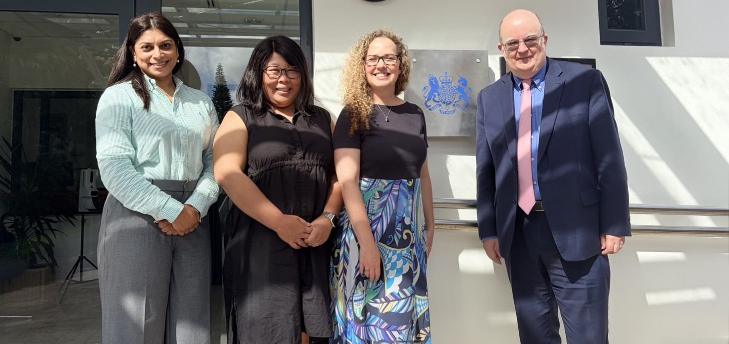 Deeptee Bungaree-Gooheeram, Country Director (Mauritius), Department for Business, Innovation, Science & Trade, Cecilia Wu, Swansea University, Professor Lisa Wallace, Swansea University, H.E Paul Brummell CMG, British High Commissioner to Mauritius.