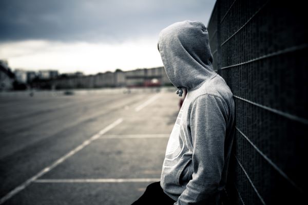 Young person wearing hoodie