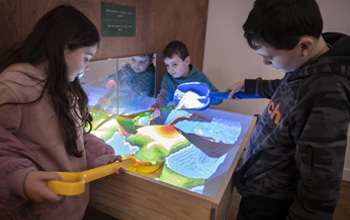 Young visitors in immersive experience
