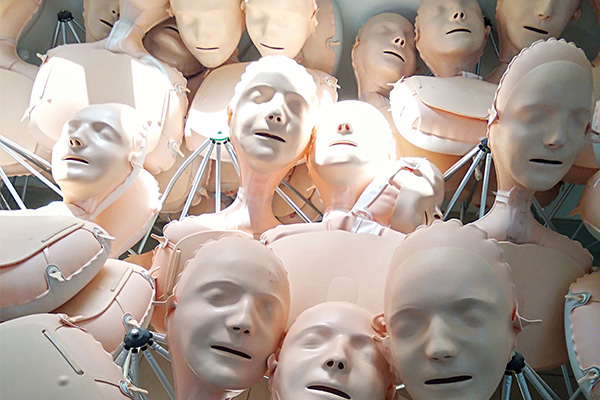A group of medical manikins