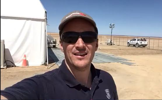 Professor Ben Evans in front of Bloodhound SSC