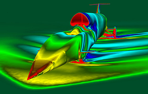 digital image of airflow around BloodHound SSC