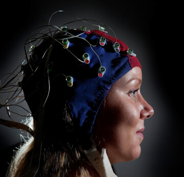 image of student in a medical psychology head gear 