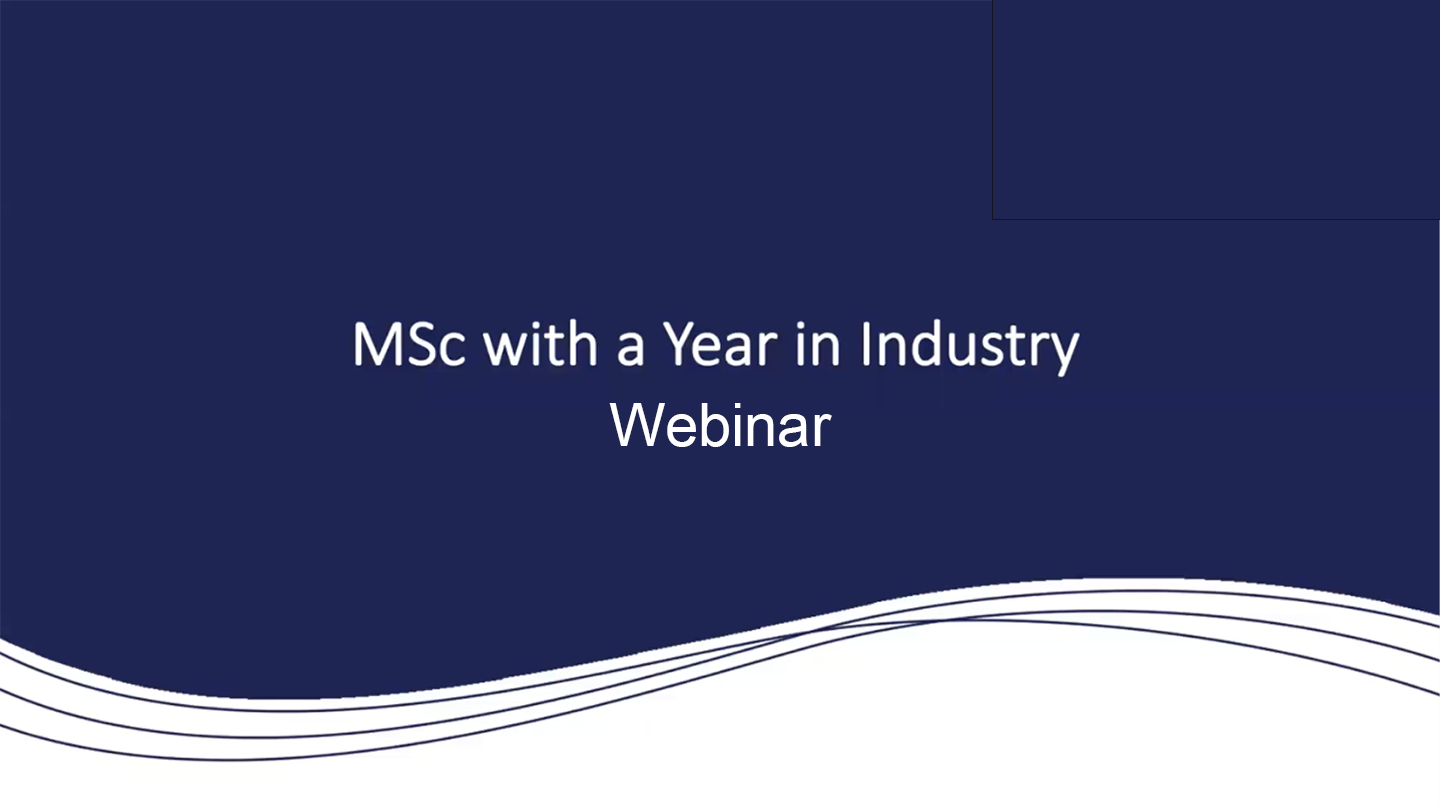 Msc with Industry text on blue background
