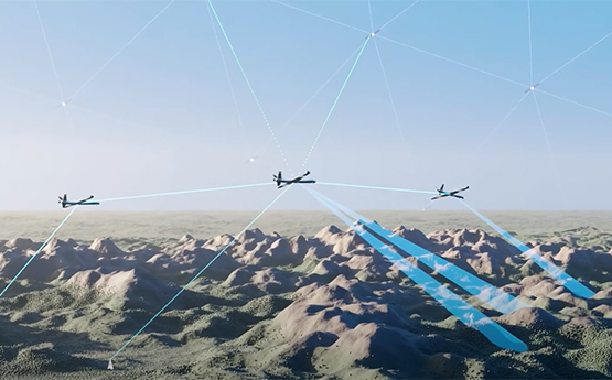 Visualisation of aircrafts in flight with jamming systems activated
