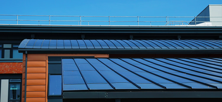 Active building solar paneled roofs