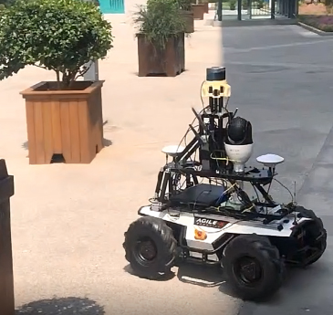 A robot on a pavement