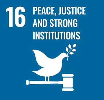 UN Development Goal - Peace and Justice Strong Institutions icon