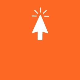 'Click here' icon in orange and white