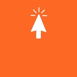 'Click here' icon in orange and white