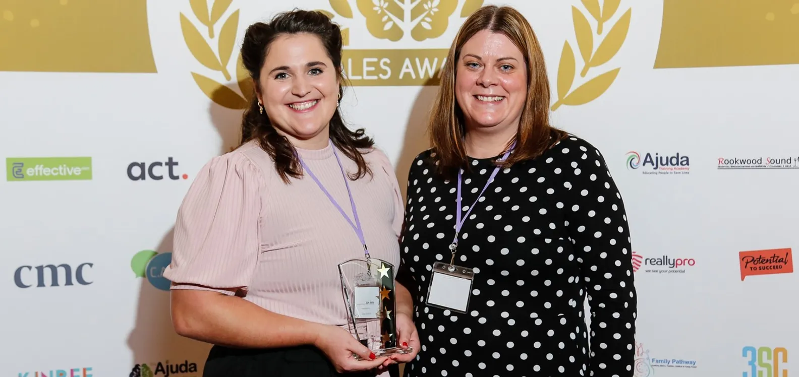 (l-r) Dr Zoe John and Rebecca Cooper, Head of People & Development at ACT, the sponsor of the Inspirational Individual category. 